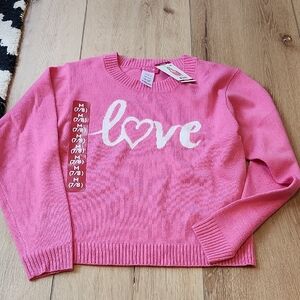 ❤️🩷 Pink Love Sweater, Girls 7/8